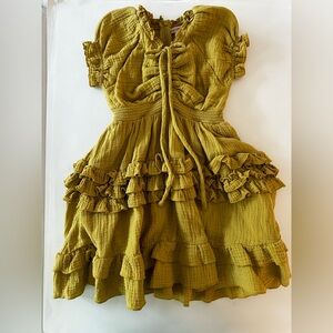 Ivy City Co Kids Ginny Dress, Musturd Yellow Mini Dress, 4/5 Years, 100% Cotton